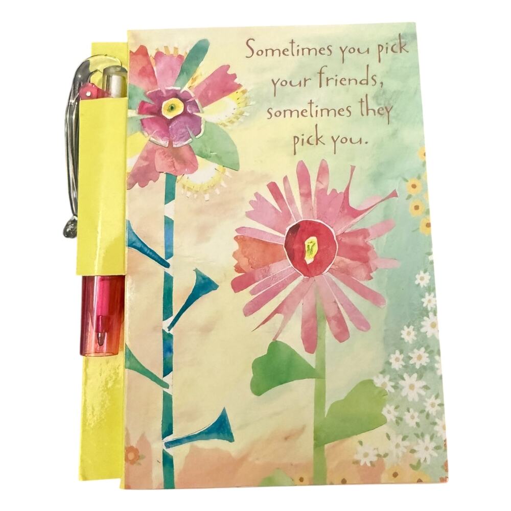 Studio 18 Floral Sometimes You Pick Your Friends Mini Notepad With Pen